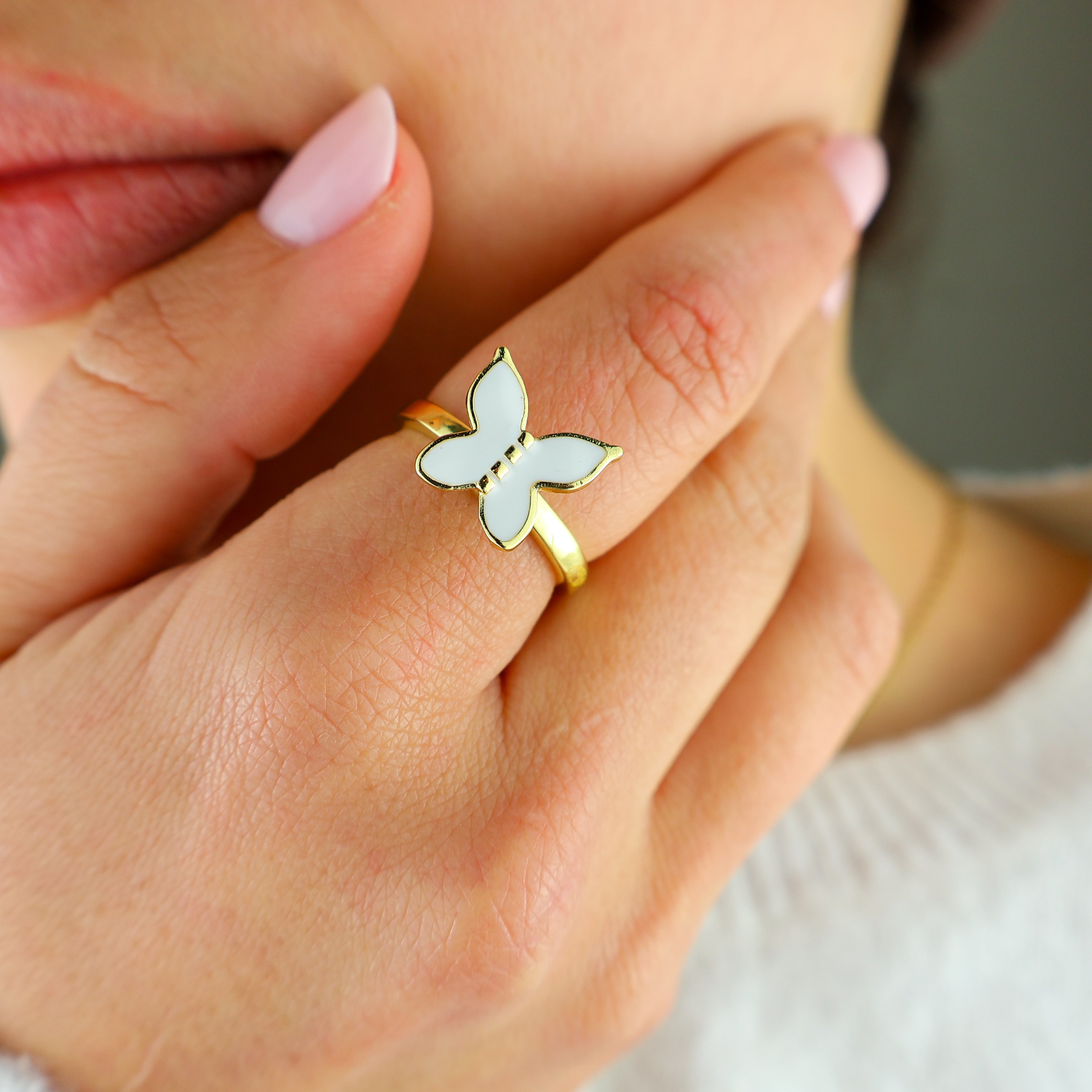 Simple Butterfly Anxiety Ring