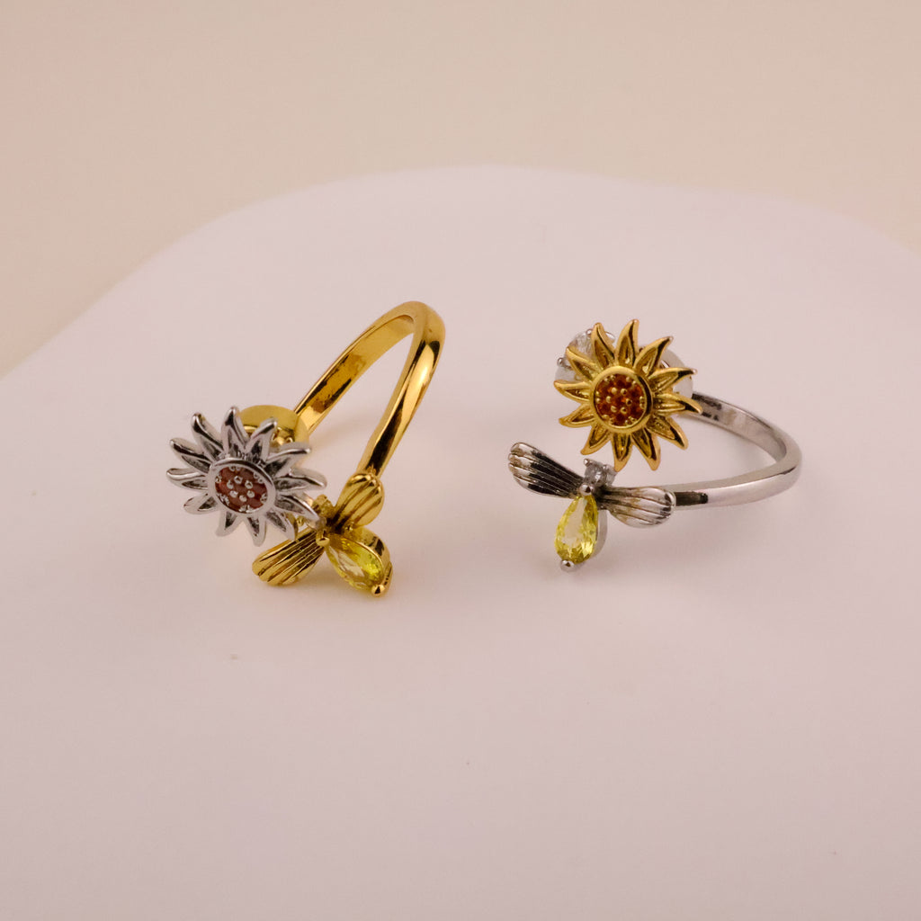 Bee & Bloom Anxiety Ring