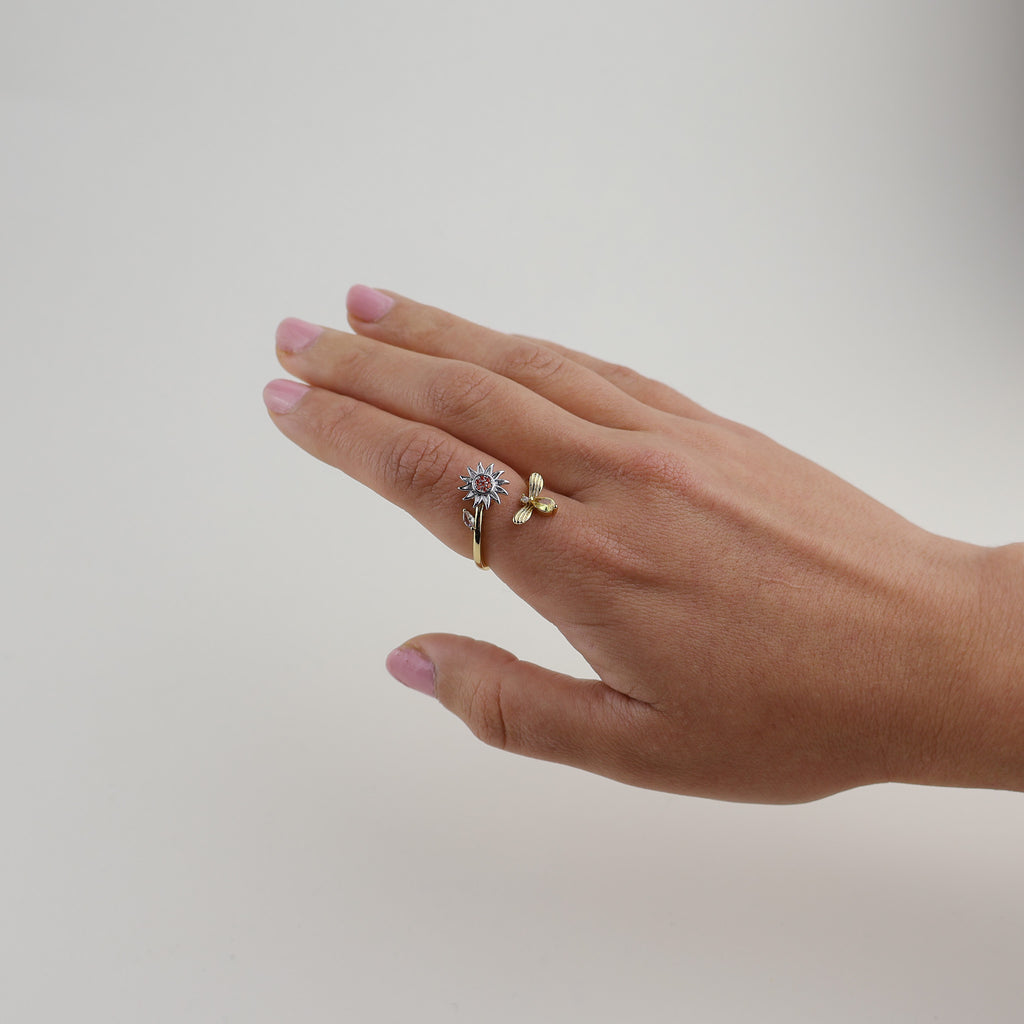 Bee & Bloom Anxiety Ring