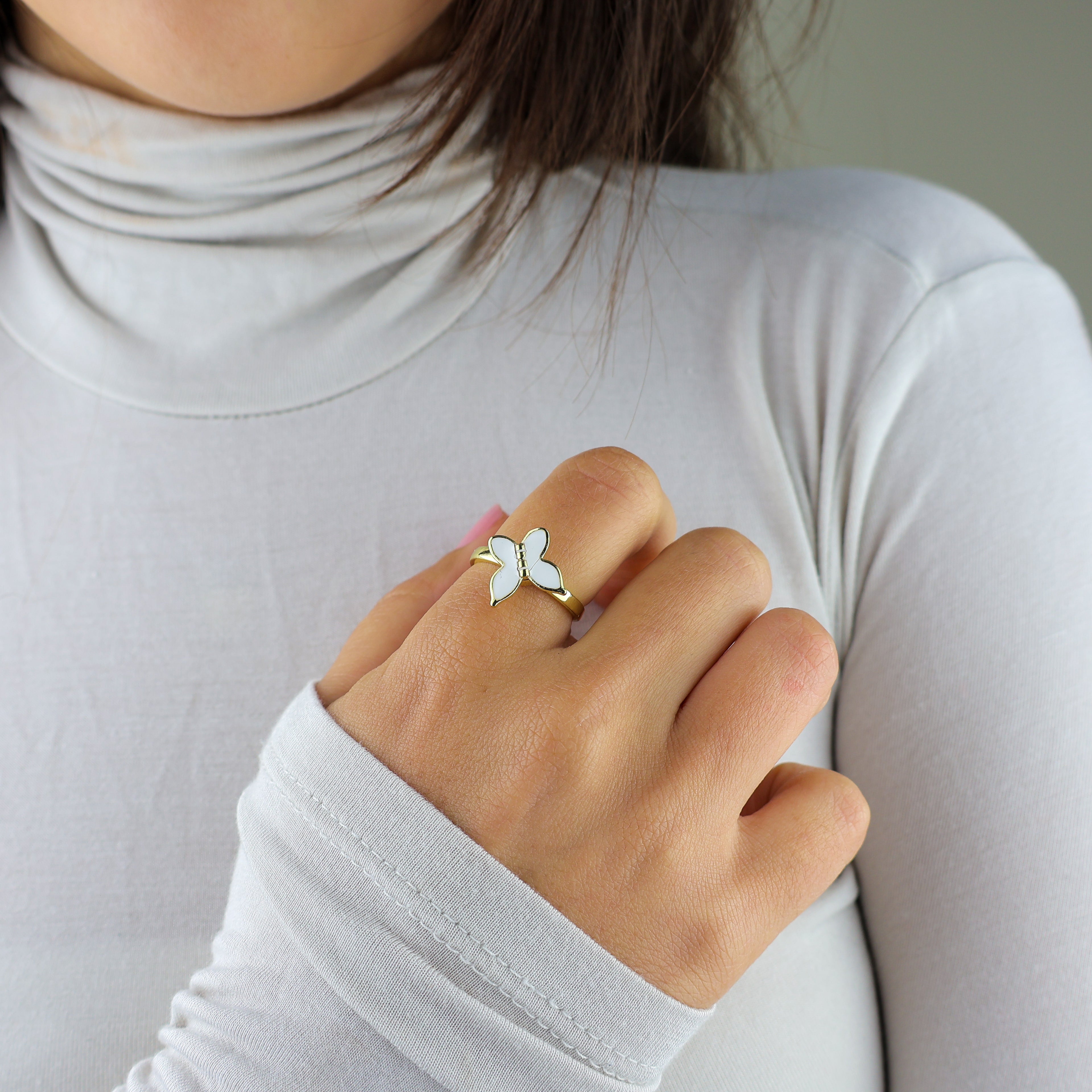 Simple Butterfly Anxiety Ring