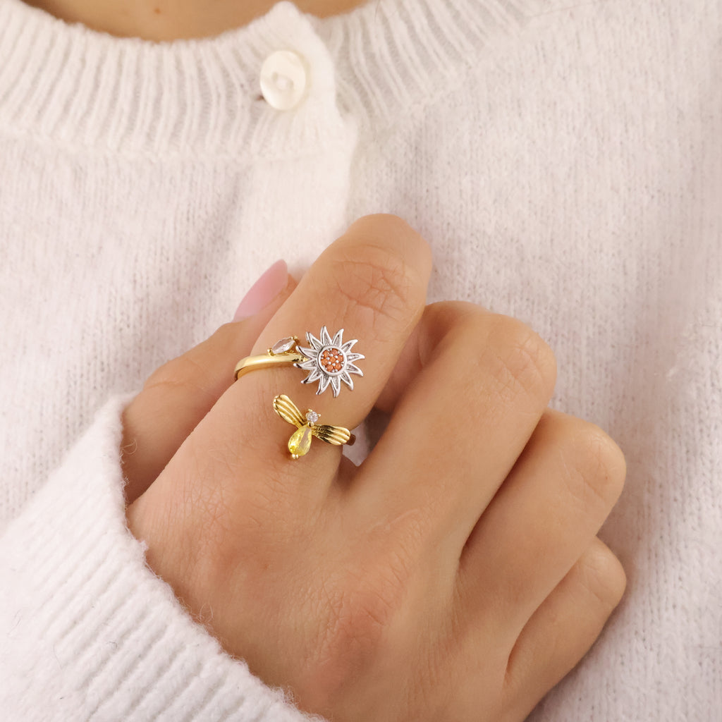 Bee & Bloom Anxiety Ring