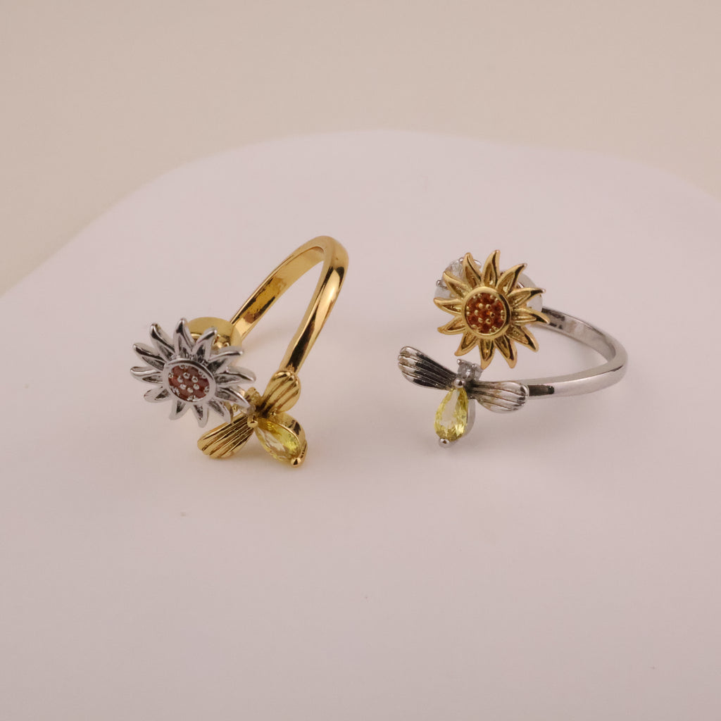 Bee & Bloom Anxiety Ring