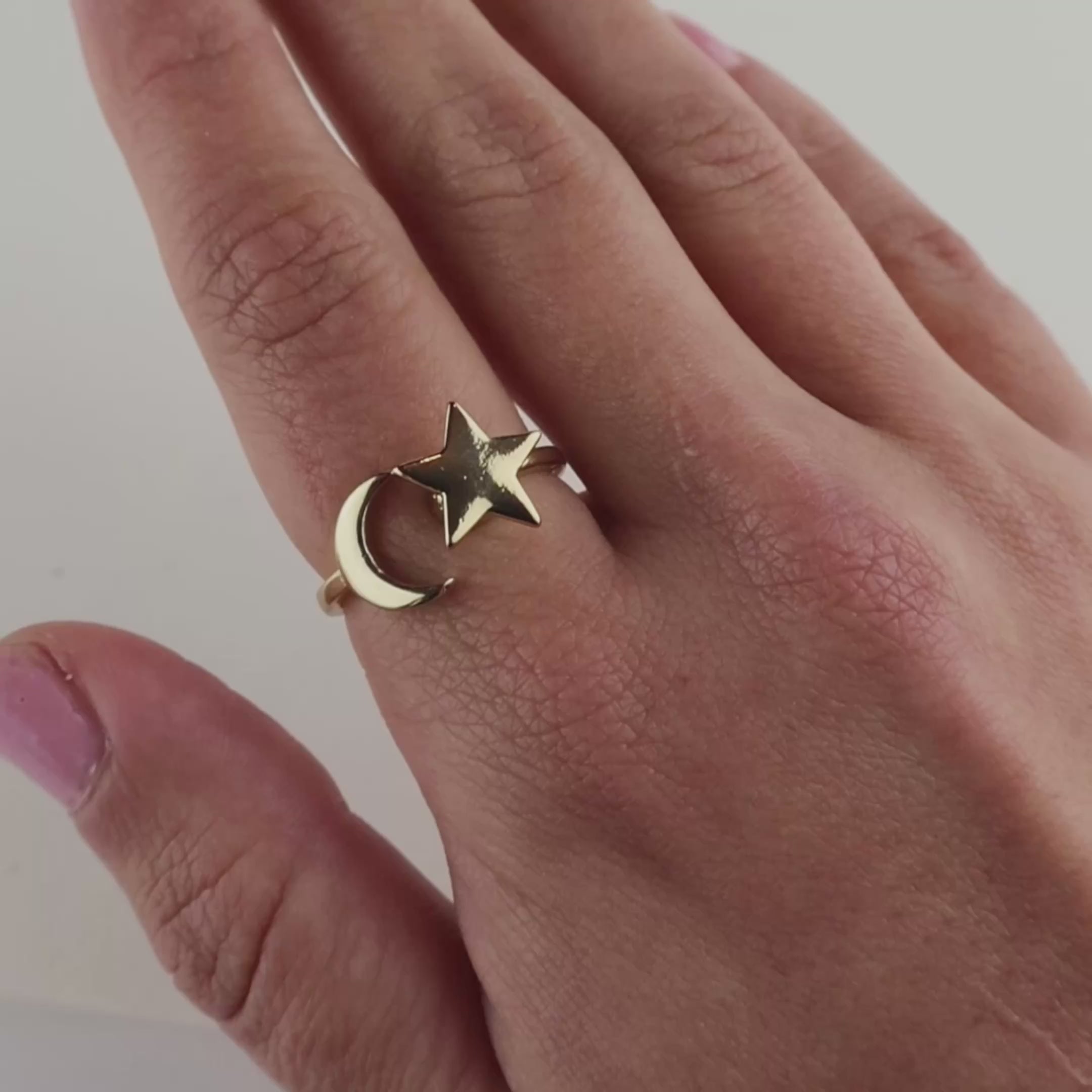 Moon & Star Anxiety Ring